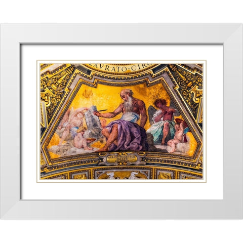Gospel writer fresco Basilica di San Giovanni in Laterano-Rome-Italy  White Modern Wood Framed Art Print with Double Matting by Perry, William