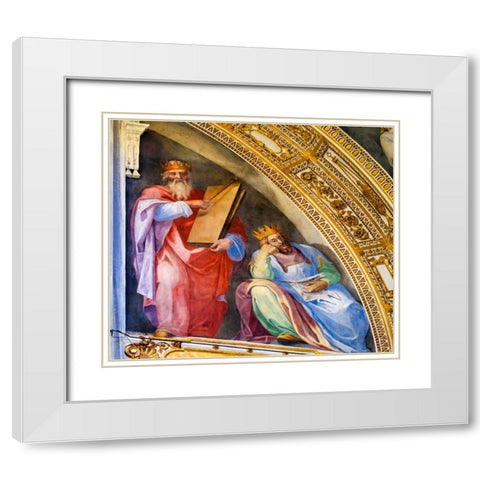 Kings Fresco Santa Maria Maggiore-Rome-Italy Built 422-432 White Modern Wood Framed Art Print with Double Matting by Perry, William