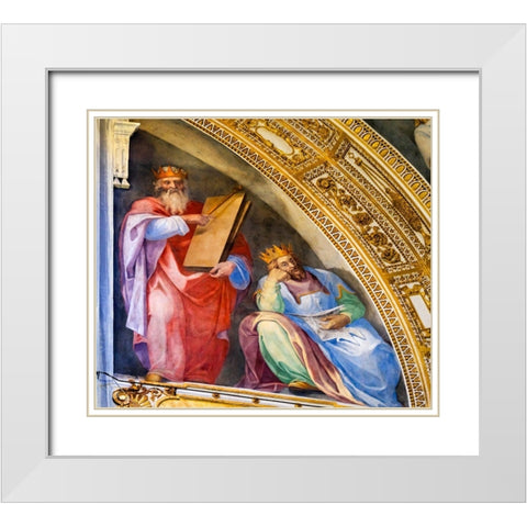 Kings Fresco Santa Maria Maggiore-Rome-Italy Built 422-432 White Modern Wood Framed Art Print with Double Matting by Perry, William