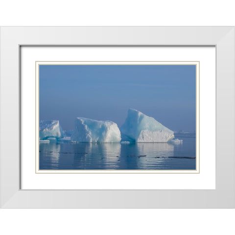 Norway-High Arctic Ice landscape with icebergs White Modern Wood Framed Art Print with Double Matting by Hopkins, Cindy Miller
