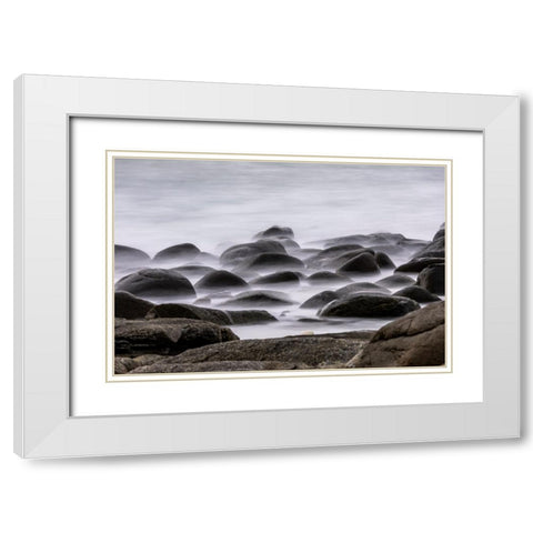 Norway- Lofoten Islands. Uttakleiv Beach White Modern Wood Framed Art Print with Double Matting by Looney, Hollice