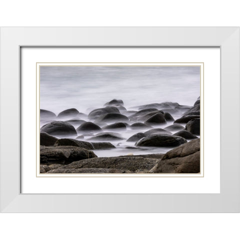 Norway- Lofoten Islands. Uttakleiv Beach White Modern Wood Framed Art Print with Double Matting by Looney, Hollice