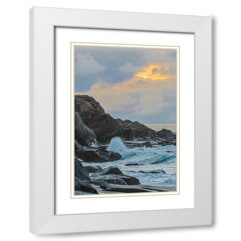 Norway- Lofoten Islands. Uttakleiv Beach White Modern Wood Framed Art Print with Double Matting by Looney, Hollice