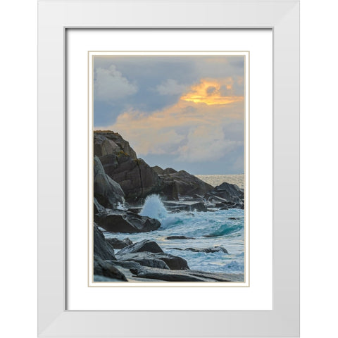 Norway- Lofoten Islands. Uttakleiv Beach White Modern Wood Framed Art Print with Double Matting by Looney, Hollice