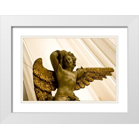 Poland, Gdansk Angel in St Marys Church White Modern Wood Framed Art Print with Double Matting by Ross, Nancy ,  Steve