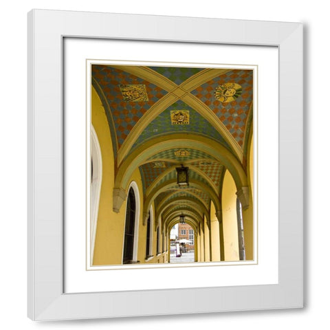 Poland, Gdansk Vaulted archway in Old Town White Modern Wood Framed Art Print with Double Matting by Ross, Nancy ,  Steve