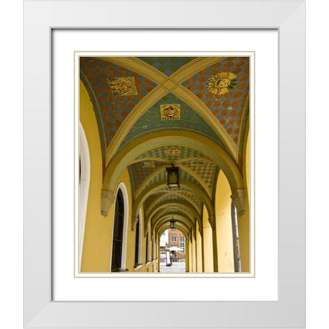 Poland, Gdansk Vaulted archway in Old Town White Modern Wood Framed Art Print with Double Matting by Ross, Nancy ,  Steve