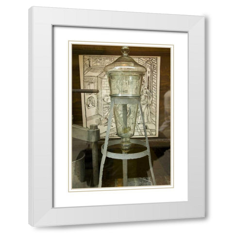 Poland, Gdansk Glass apothecary jar a Pharmacy White Modern Wood Framed Art Print with Double Matting by Ross, Nancy ,  Steve