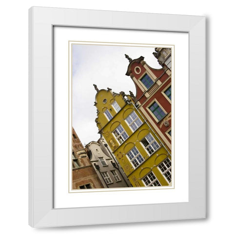 Poland, Gdansk Detail of Old Town row houses White Modern Wood Framed Art Print with Double Matting by Ross, Nancy ,  Steve