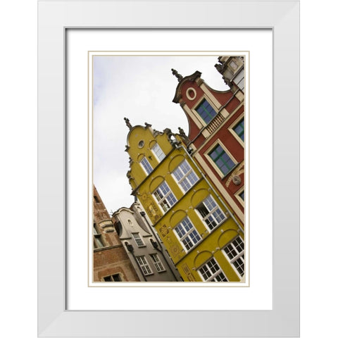 Poland, Gdansk Detail of Old Town row houses White Modern Wood Framed Art Print with Double Matting by Ross, Nancy ,  Steve