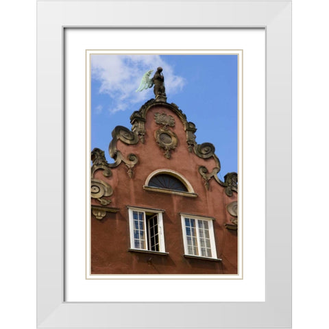 Poland, Gdansk Detail of Old Town roofline White Modern Wood Framed Art Print with Double Matting by Ross, Nancy ,  Steve