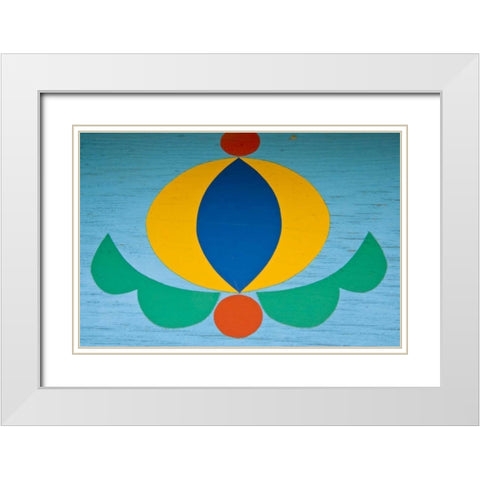 Poland, Gdansk Painted design on wood White Modern Wood Framed Art Print with Double Matting by Ross, Nancy ,  Steve