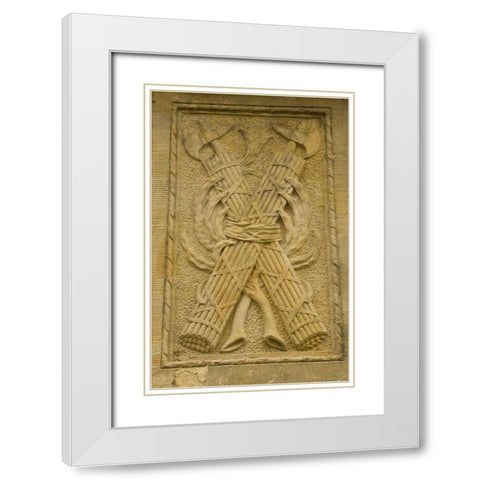 Poland, Gdansk Bas relief on side of building White Modern Wood Framed Art Print with Double Matting by Ross, Nancy ,  Steve