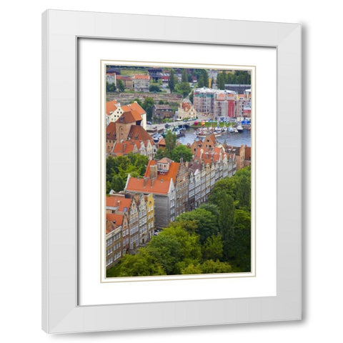 Poland, Gdansk View of buildings and bay White Modern Wood Framed Art Print with Double Matting by Zuckerman, Jim