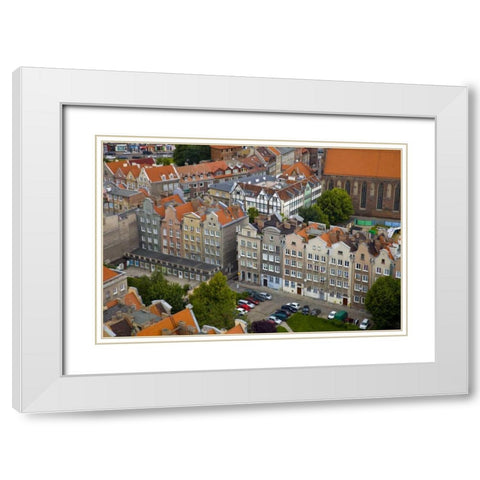Poland, Gdansk View of buildings White Modern Wood Framed Art Print with Double Matting by Zuckerman, Jim
