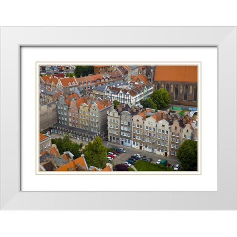 Poland, Gdansk View of buildings White Modern Wood Framed Art Print with Double Matting by Zuckerman, Jim