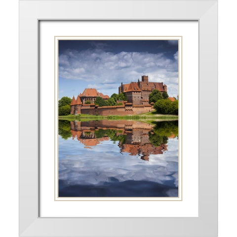 Poland, Malbork Medieval Malbork Castle White Modern Wood Framed Art Print with Double Matting by Zuckerman, Jim
