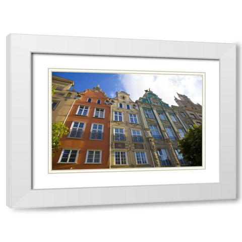 Europe, Poland, Gdansk Close-up of buildings White Modern Wood Framed Art Print with Double Matting by Zuckerman, Jim