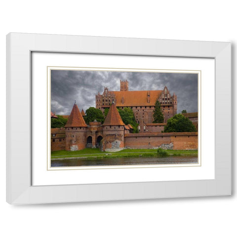 Europe, Poland, Malbork Medieval Malbork Castle White Modern Wood Framed Art Print with Double Matting by Zuckerman, Jim