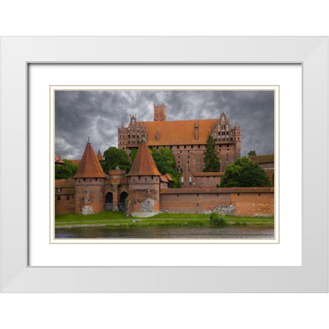 Europe, Poland, Malbork Medieval Malbork Castle White Modern Wood Framed Art Print with Double Matting by Zuckerman, Jim