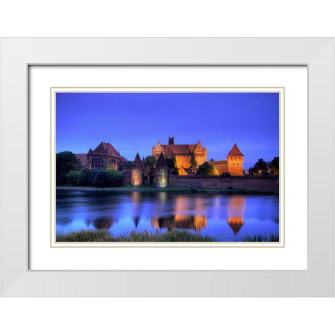 Europe, Poland, Malbork Medieval Malbork Castle White Modern Wood Framed Art Print with Double Matting by Zuckerman, Jim