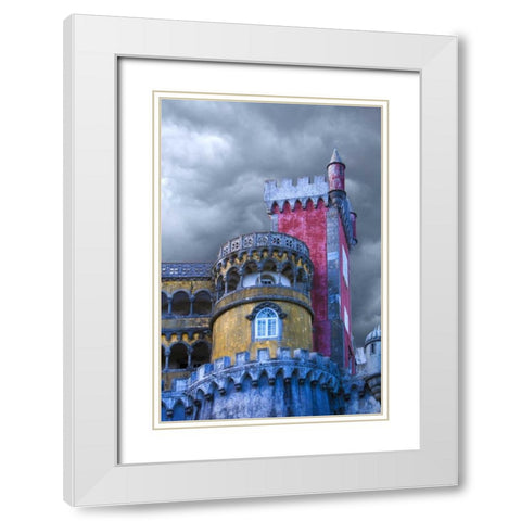 Portugal, Sintra Detail of Pena Palace White Modern Wood Framed Art Print with Double Matting by Zuckerman, Jim