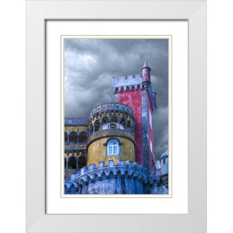 Portugal, Sintra Detail of Pena Palace White Modern Wood Framed Art Print with Double Matting by Zuckerman, Jim