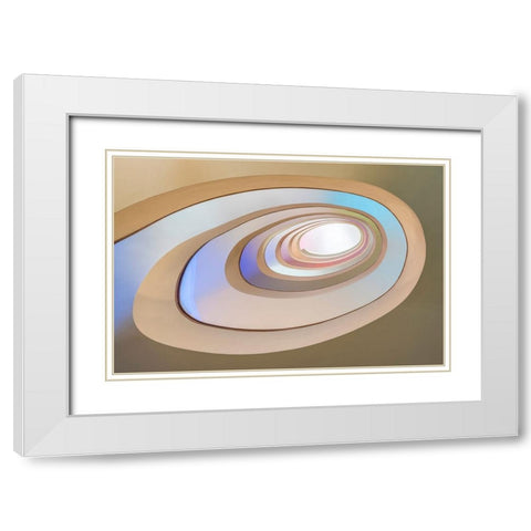 Europe-Portugal-Porto-Spiral staircase in hotel White Modern Wood Framed Art Print with Double Matting by Jaynes Gallery