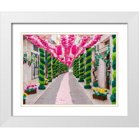 Portugal-Tomar-During the Feast of the Trays-or Festa dos Tabuleiros-the residents of each street c White Modern Wood Framed Art Print with Double Matting by Eggers, Julie