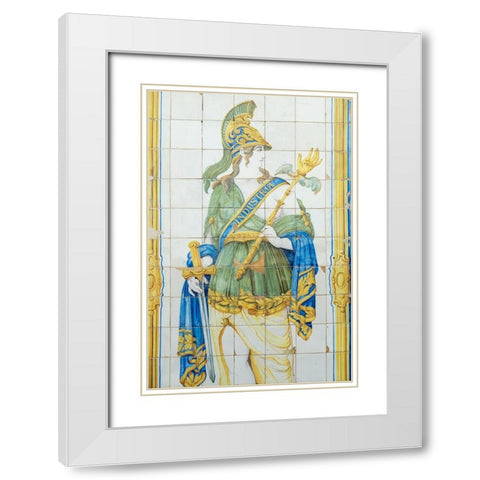 Cascais-Portugal Store front tile signs from the 1800s White Modern Wood Framed Art Print with Double Matting by McRoberts, Julien