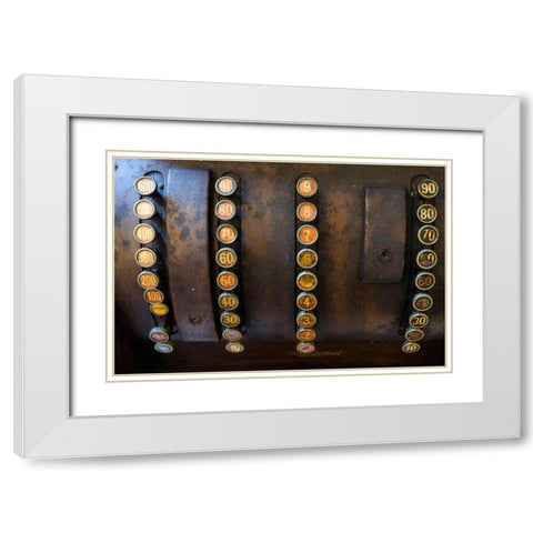 Lisbon-Portugal Antique Portuguese cash register White Modern Wood Framed Art Print with Double Matting by McRoberts, Julien