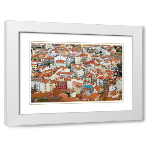 Lisbon- Portugal. View of beautiful Lisbon with its ancient buildings. White Modern Wood Framed Art Print with Double Matting by McRoberts, Julien