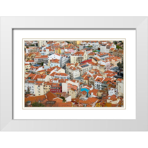Lisbon- Portugal. View of beautiful Lisbon with its ancient buildings. White Modern Wood Framed Art Print with Double Matting by McRoberts, Julien