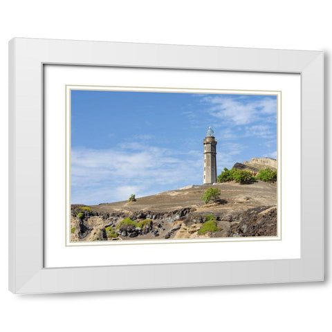 Nature Reserve Vulcao dos Capelinhos Faial Island-an island in the Azores in the Atlantic Ocean  White Modern Wood Framed Art Print with Double Matting by Zwick, Martin