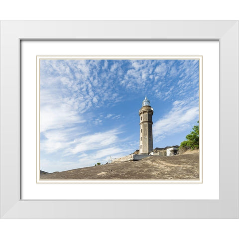 Nature Reserve Vulcao dos Capelinhos Faial Island-an island in the Azores in the Atlantic Ocean  White Modern Wood Framed Art Print with Double Matting by Zwick, Martin