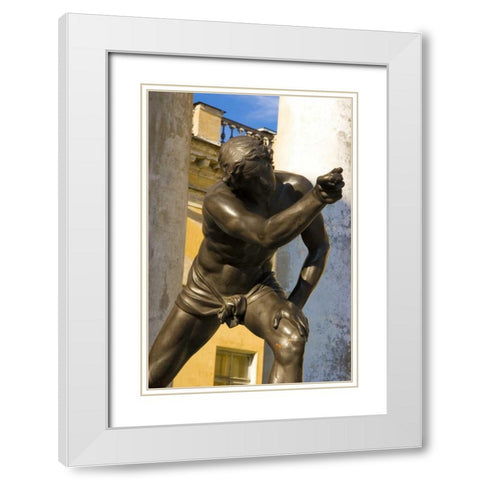 Russia, Pushkin Statue at Alexander Palace White Modern Wood Framed Art Print with Double Matting by Ross, Nancy ,  Steve