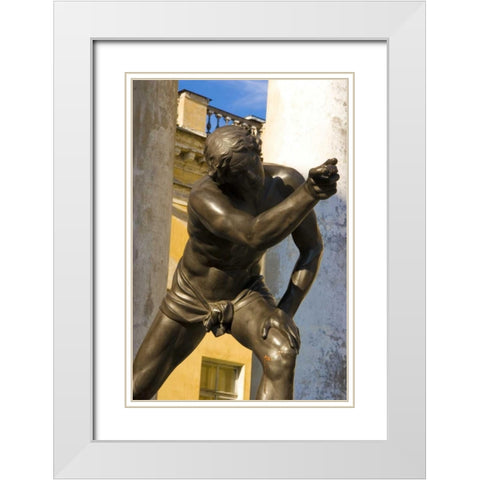 Russia, Pushkin Statue at Alexander Palace White Modern Wood Framed Art Print with Double Matting by Ross, Nancy ,  Steve