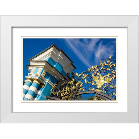 Russia, Pushkin Gate detail at Catherine Palace White Modern Wood Framed Art Print with Double Matting by Ross, Nancy ,  Steve