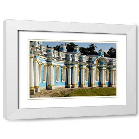 Russia, Pushkin Portion of Catherine Palace White Modern Wood Framed Art Print with Double Matting by Ross, Nancy ,  Steve
