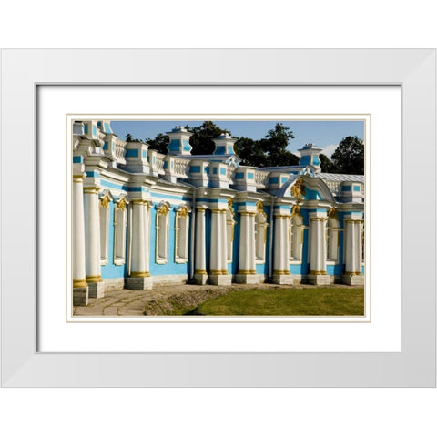 Russia, Pushkin Portion of Catherine Palace White Modern Wood Framed Art Print with Double Matting by Ross, Nancy ,  Steve