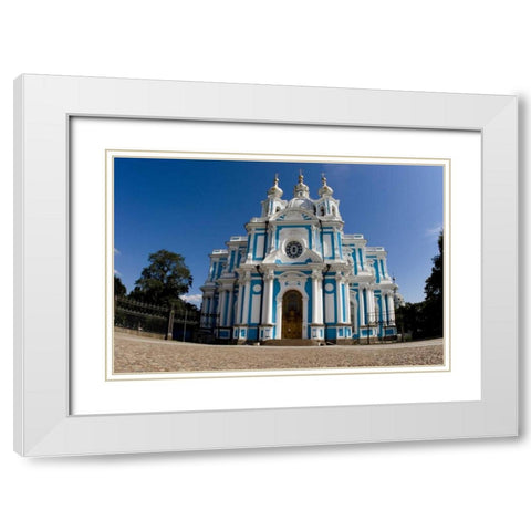 Russia, St Petersburg Smolny Cathedral White Modern Wood Framed Art Print with Double Matting by Ross, Nancy ,  Steve