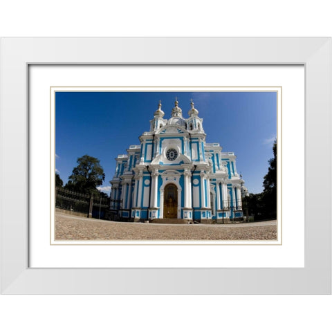 Russia, St Petersburg Smolny Cathedral White Modern Wood Framed Art Print with Double Matting by Ross, Nancy ,  Steve