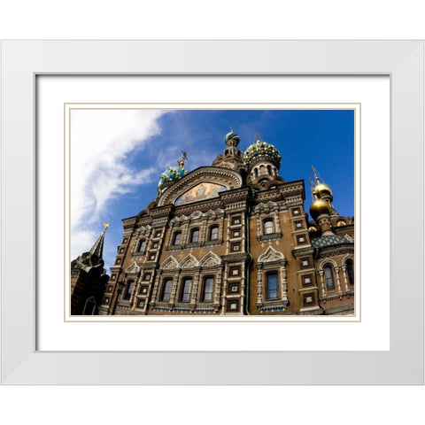 Russia Church of the Savior on the Spilled Blood White Modern Wood Framed Art Print with Double Matting by Ross, Nancy ,  Steve