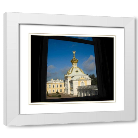 Russia, St Petersburg View of Peterhof Palace White Modern Wood Framed Art Print with Double Matting by Ross, Nancy ,  Steve