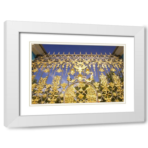 Russia, Pushkin Gate detail at Catherine Palace White Modern Wood Framed Art Print with Double Matting by Ross, Nancy ,  Steve