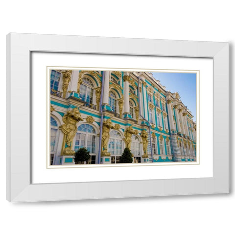 Russia, Pushkin Portion of Catherine Palace White Modern Wood Framed Art Print with Double Matting by Ross, Nancy ,  Steve