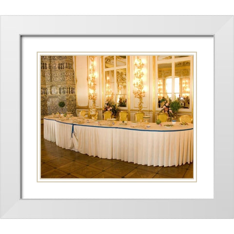 Russia, Pushkin Interior of Catherine Palace White Modern Wood Framed Art Print with Double Matting by Ross, Nancy ,  Steve