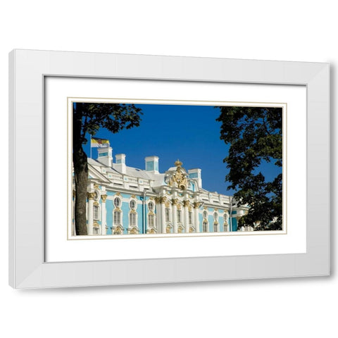 Russia, Pushkin Portion of Catherine Palace White Modern Wood Framed Art Print with Double Matting by Ross, Nancy ,  Steve