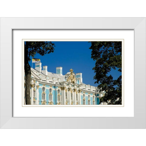 Russia, Pushkin Portion of Catherine Palace White Modern Wood Framed Art Print with Double Matting by Ross, Nancy ,  Steve