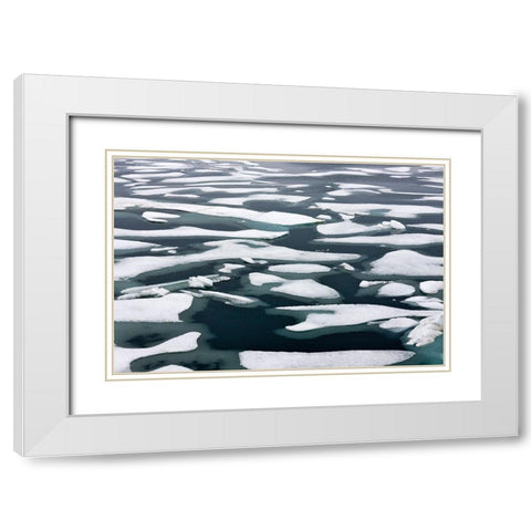 Floating ice in Chukchi Sea-Russian Far East White Modern Wood Framed Art Print with Double Matting by Su, Keren